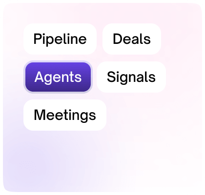 SparrowCRM modules — Pipeline, Deals, Agents, Signals and Meetings