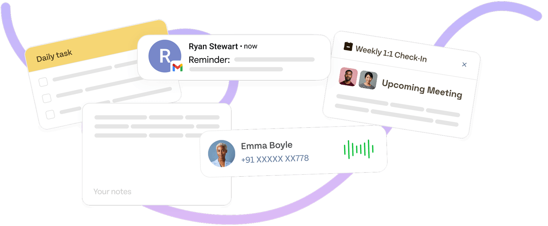 Deal signals visualized as cards with a connecting line