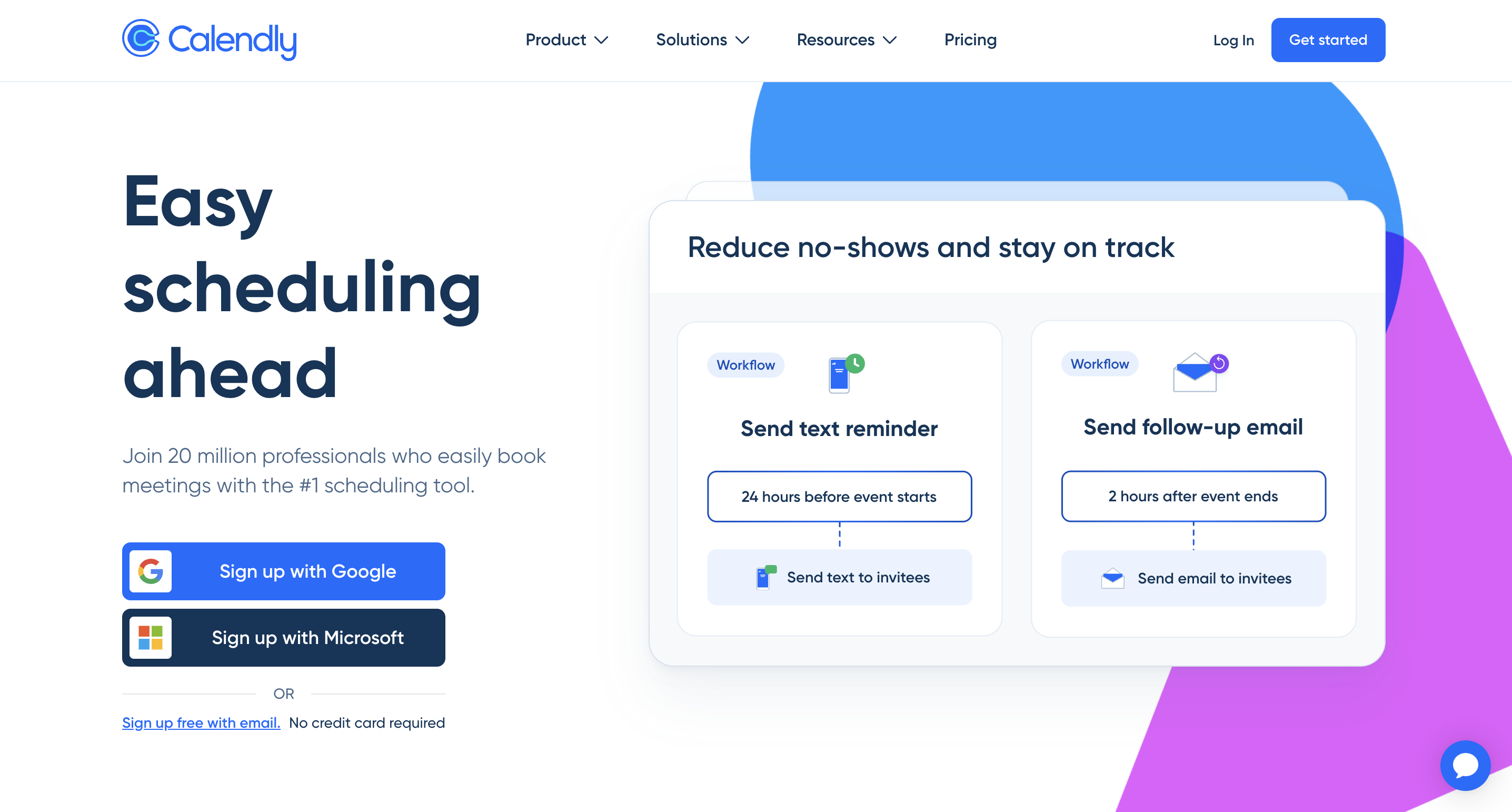 Calendly's landing page