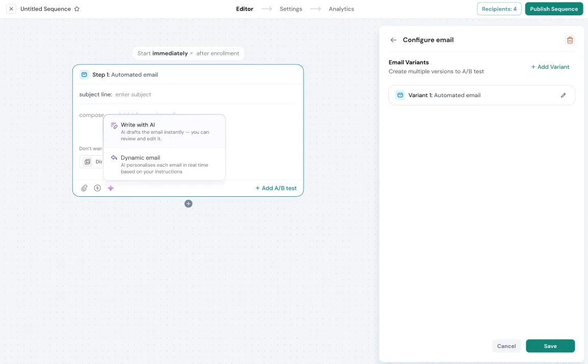 SparrowCRM's sequences