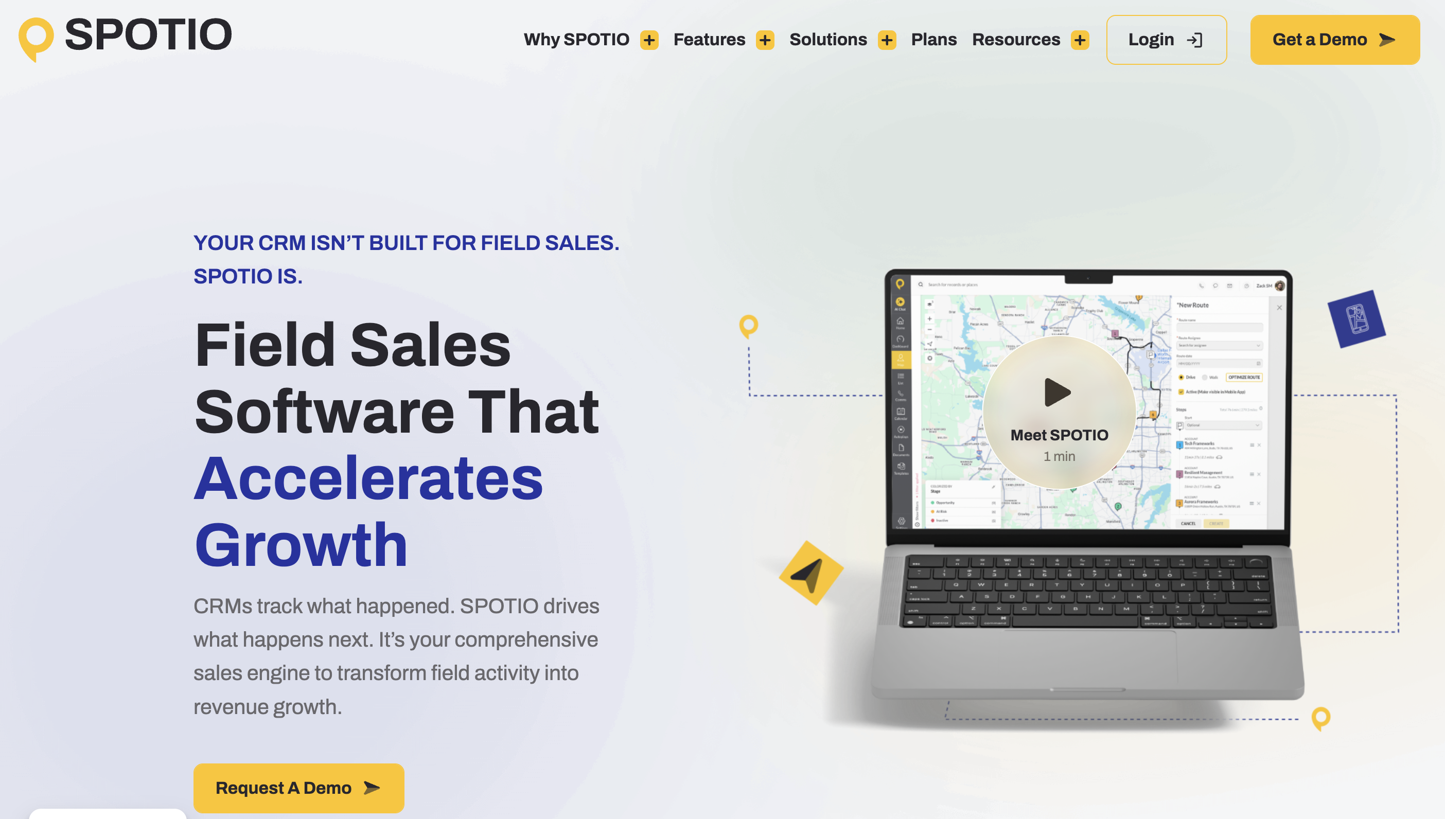 Spotio's landing page