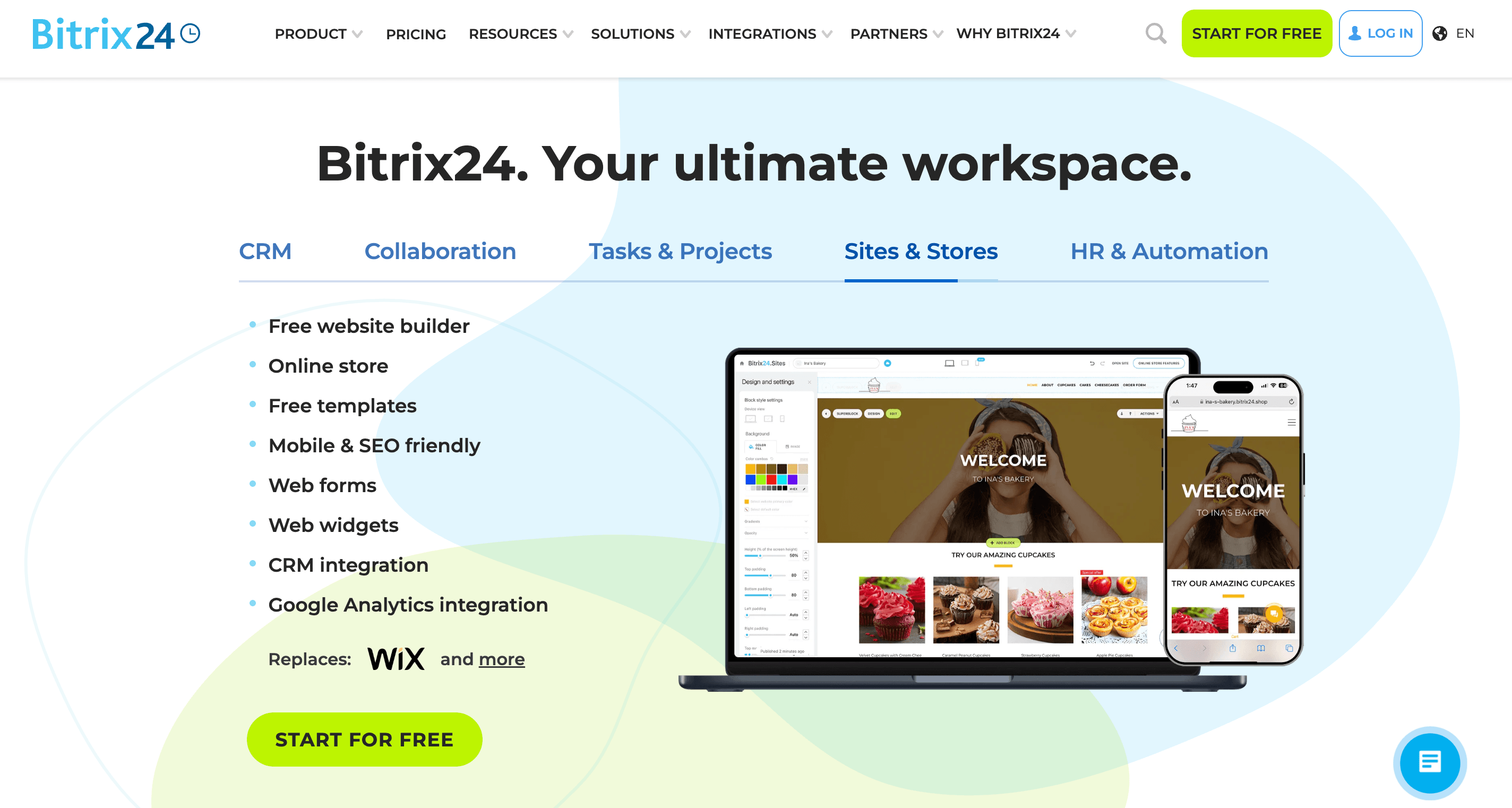 Bitrix24's landing page