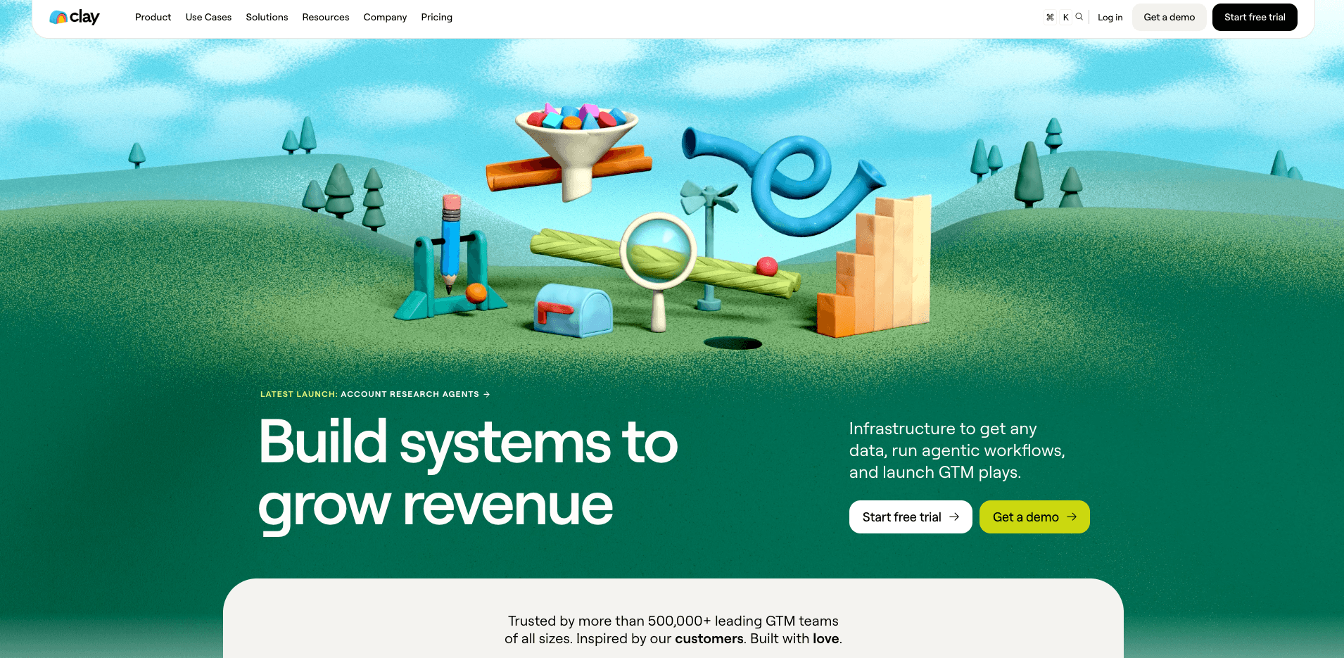 Clay's landing page