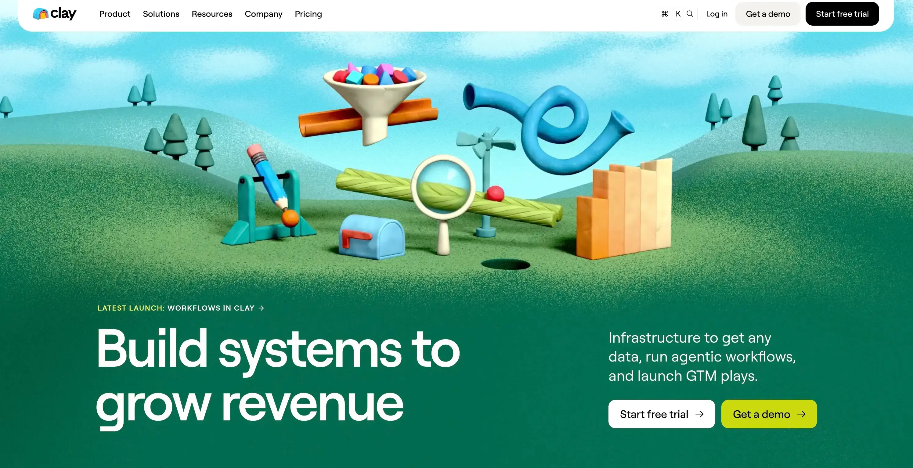 Clay's landing page