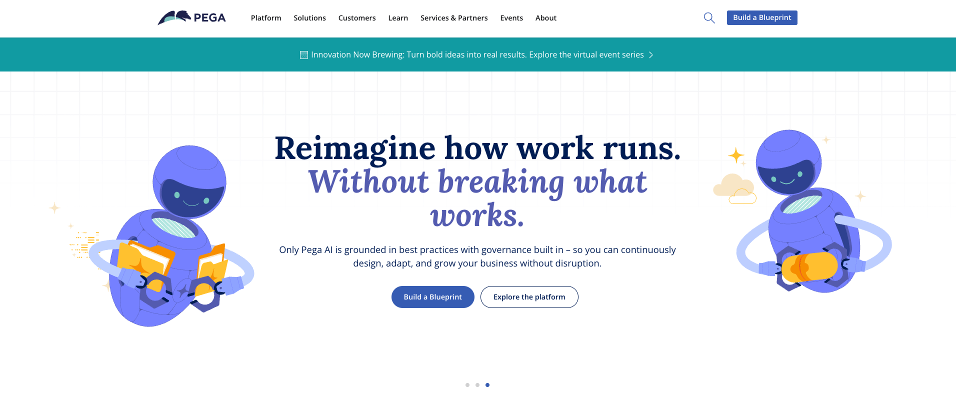 Pegasystems's landing page