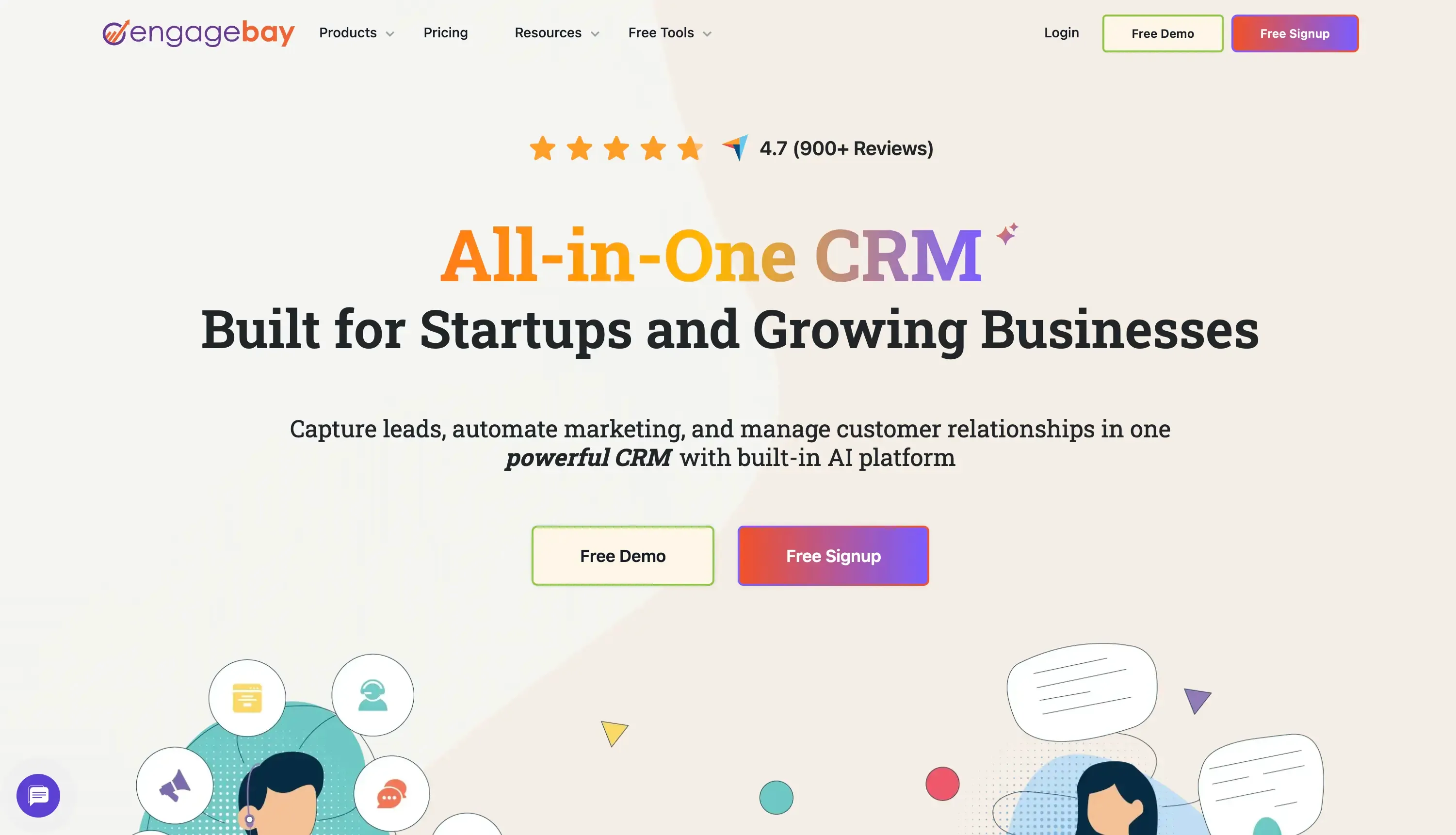 EngageBay's landing page