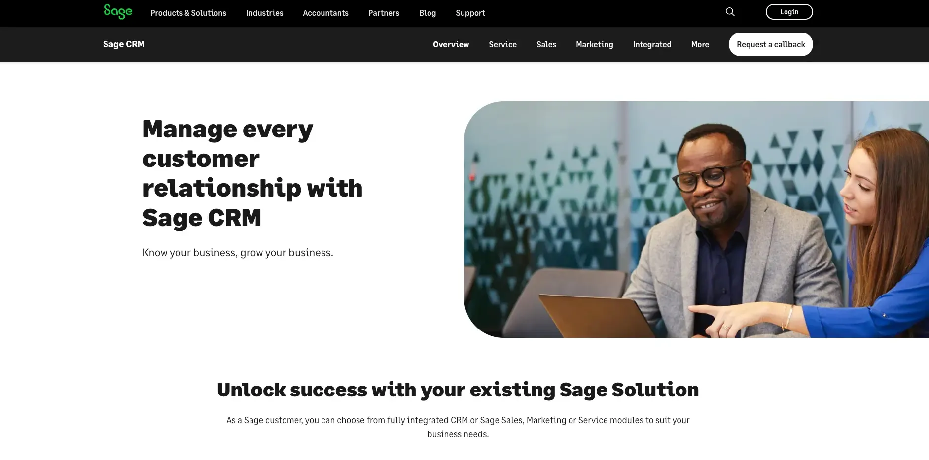 sage's landing page